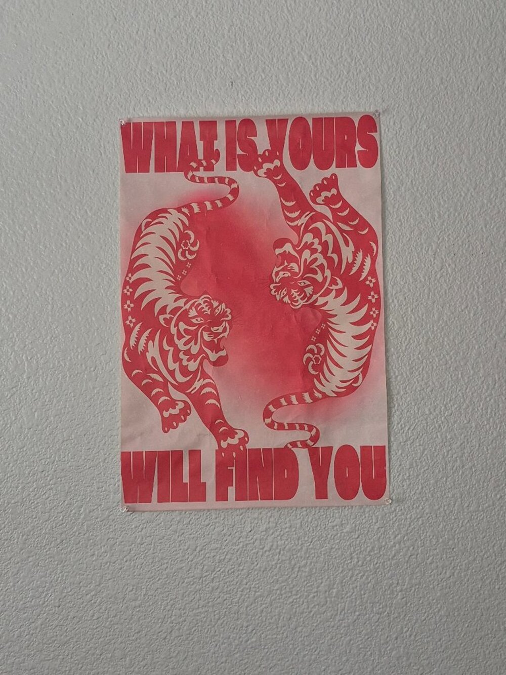 Tiger Yin Yang 70’s Art What Is Yours Will Find You Canvas Art Print